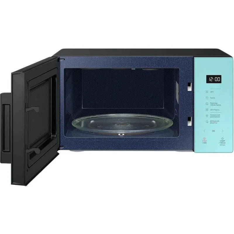 Микроволновая печь Samsung MG23T5018AN/BW голубой, 23 л, 800 Вт, переключатели - сенсор