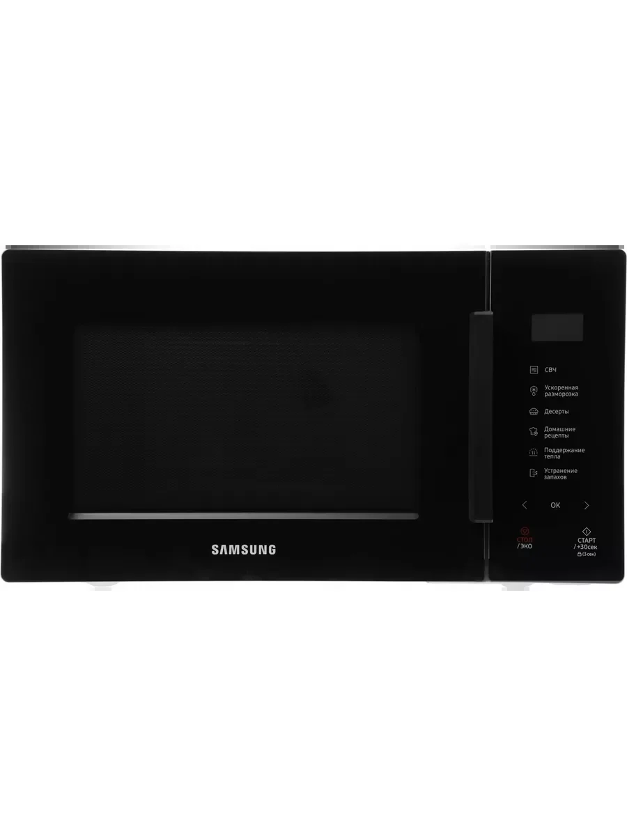Микроволновая печь Samsung MS23T5018AK/BW черный, 23 л, 800 Вт, переключатели - сенсор
