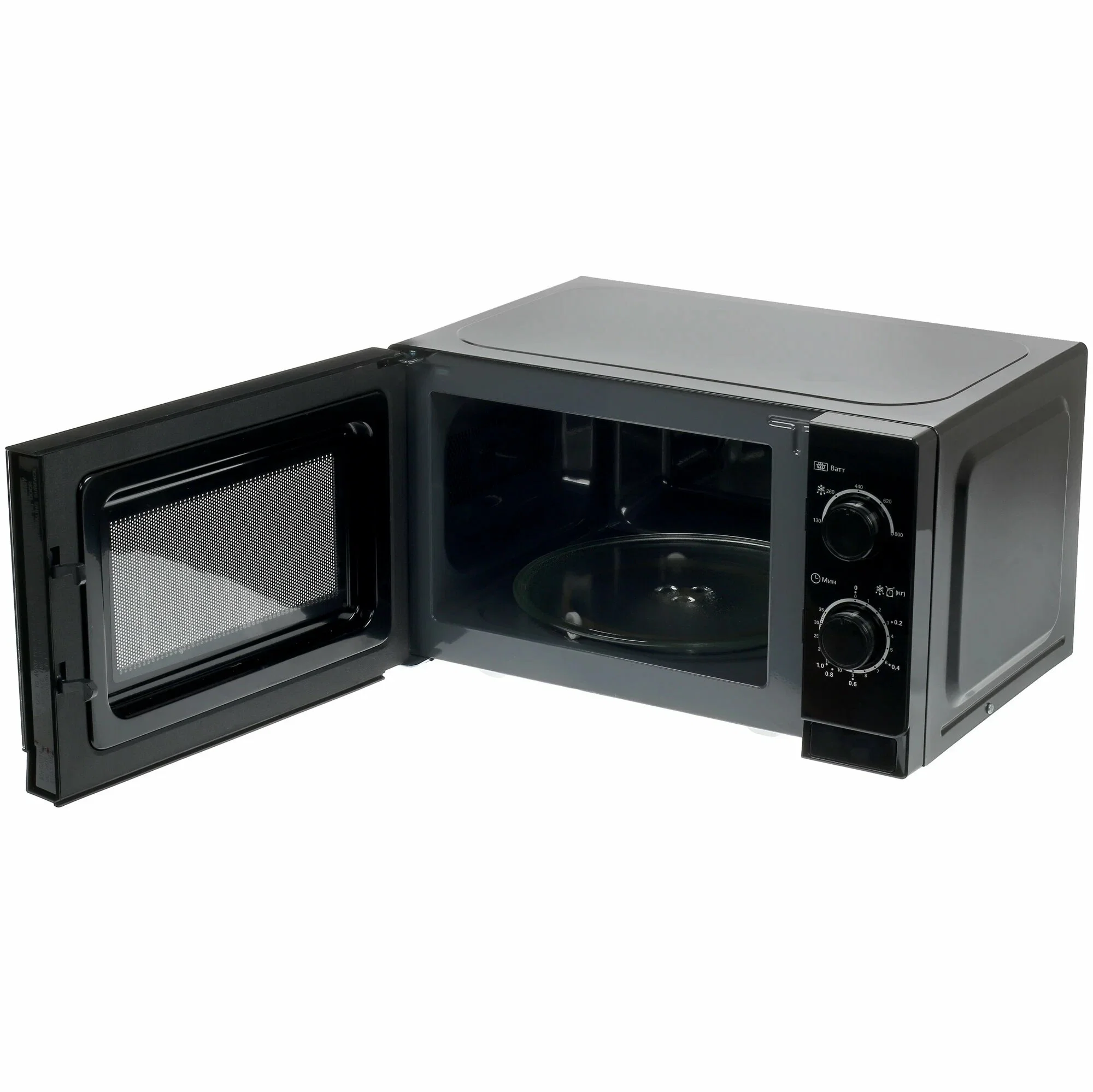Микроволновая печь Sharp R-2000RK черный, 20 л, 800 Вт, переключатели - поворотный механизм