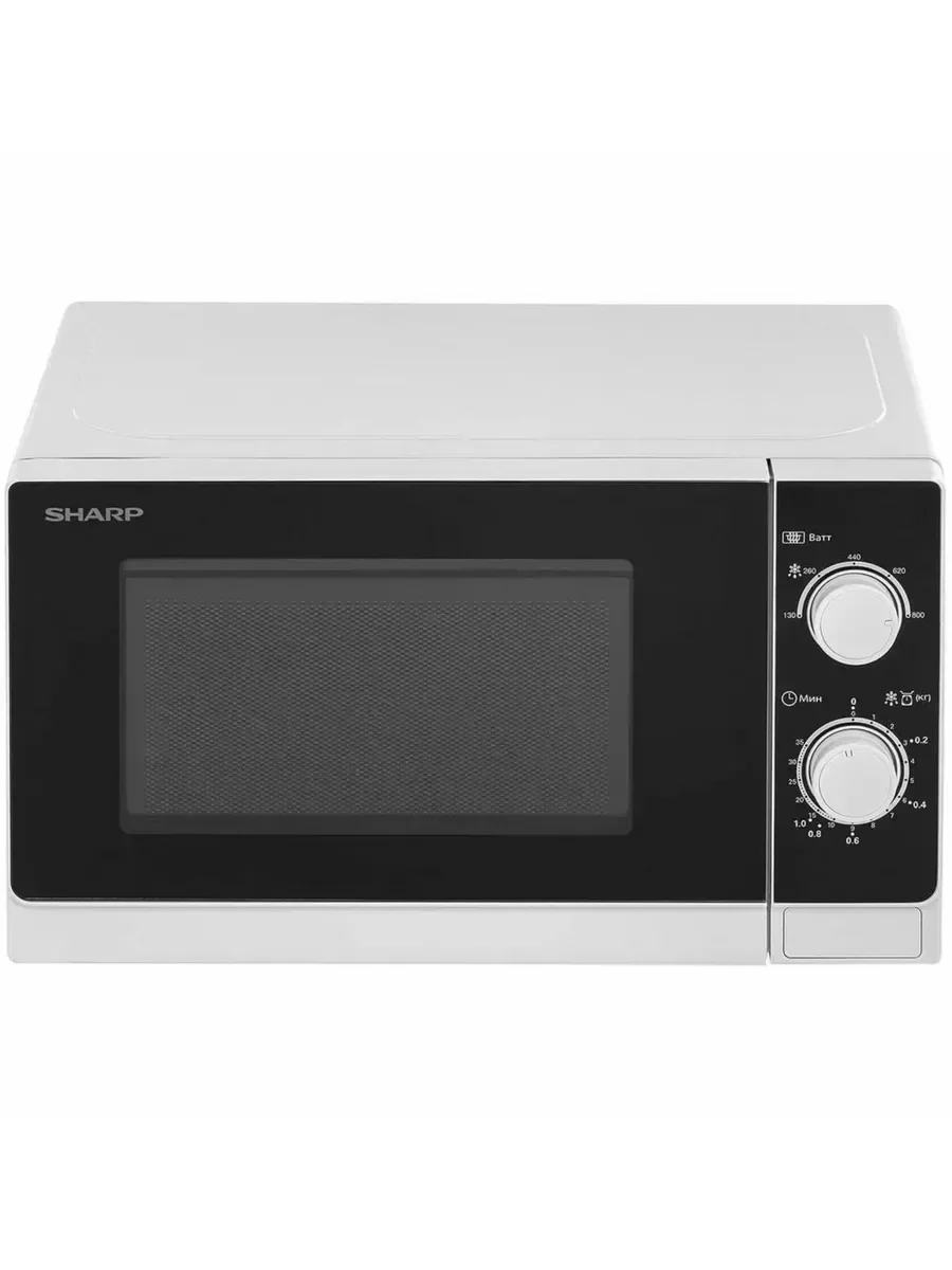 Микроволновая печь Sharp R-2000RW белый, 20 л, 800 Вт, переключатели - поворотный механизм