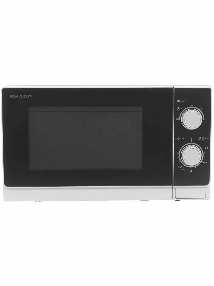 Микроволновая печь Sharp R-2000RW белый, 20 л, 800 Вт, переключатели - поворотный механизм