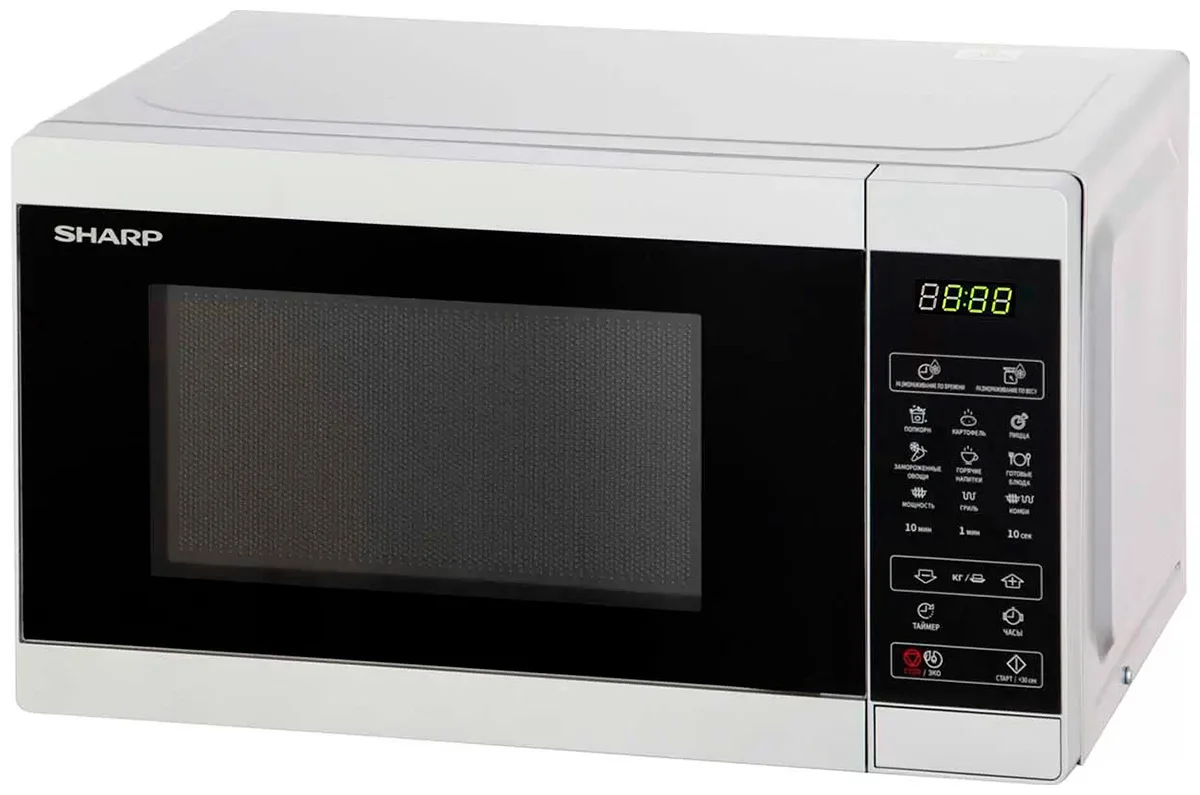 Микроволновая печь Sharp R-2800RSL серебристый, 20 л, 800 Вт, переключатели - сенсор