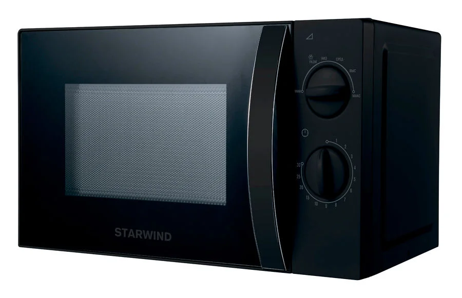 Микроволновая печь Starwind SMW2320 черный, 20 л, 700 Вт, переключатели - поворотный механизм