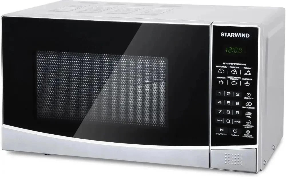 Микроволновая печь Starwind SMW2820 серебристый/черный, 20 л, 700 Вт, переключатели - сенсор
