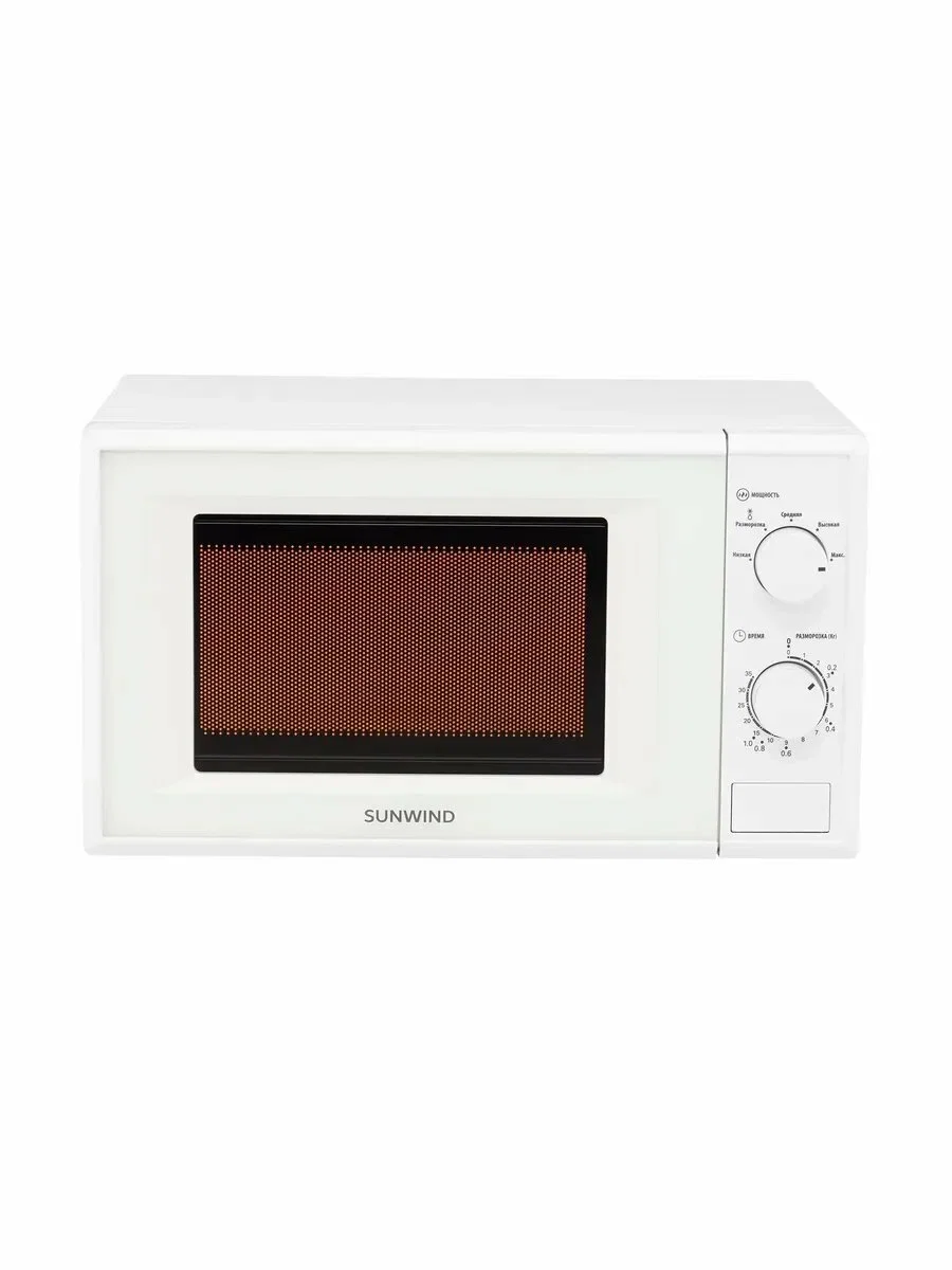 Микроволновая печь SunWind SUN-MW051 белый, 20 л, 700 Вт, переключатели - поворотный механизм