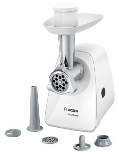 Мясорубка BOSCH MFW 2520W белый (3350Вт, 1,7кг/мин, насадки)