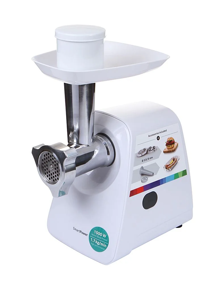 Мясорубка Bosch MFW2510W 1500Вт, произв.1.7 кг/мин, 3 насадки, 2 диска, для колбас.