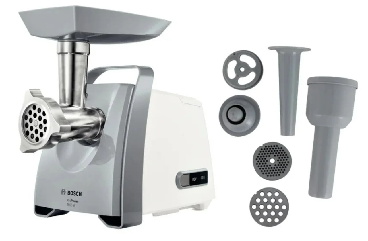 Мясорубка BOSCH MFW66020 (1800Вт, 6 насадок, 3 диска, 3кг произв.)