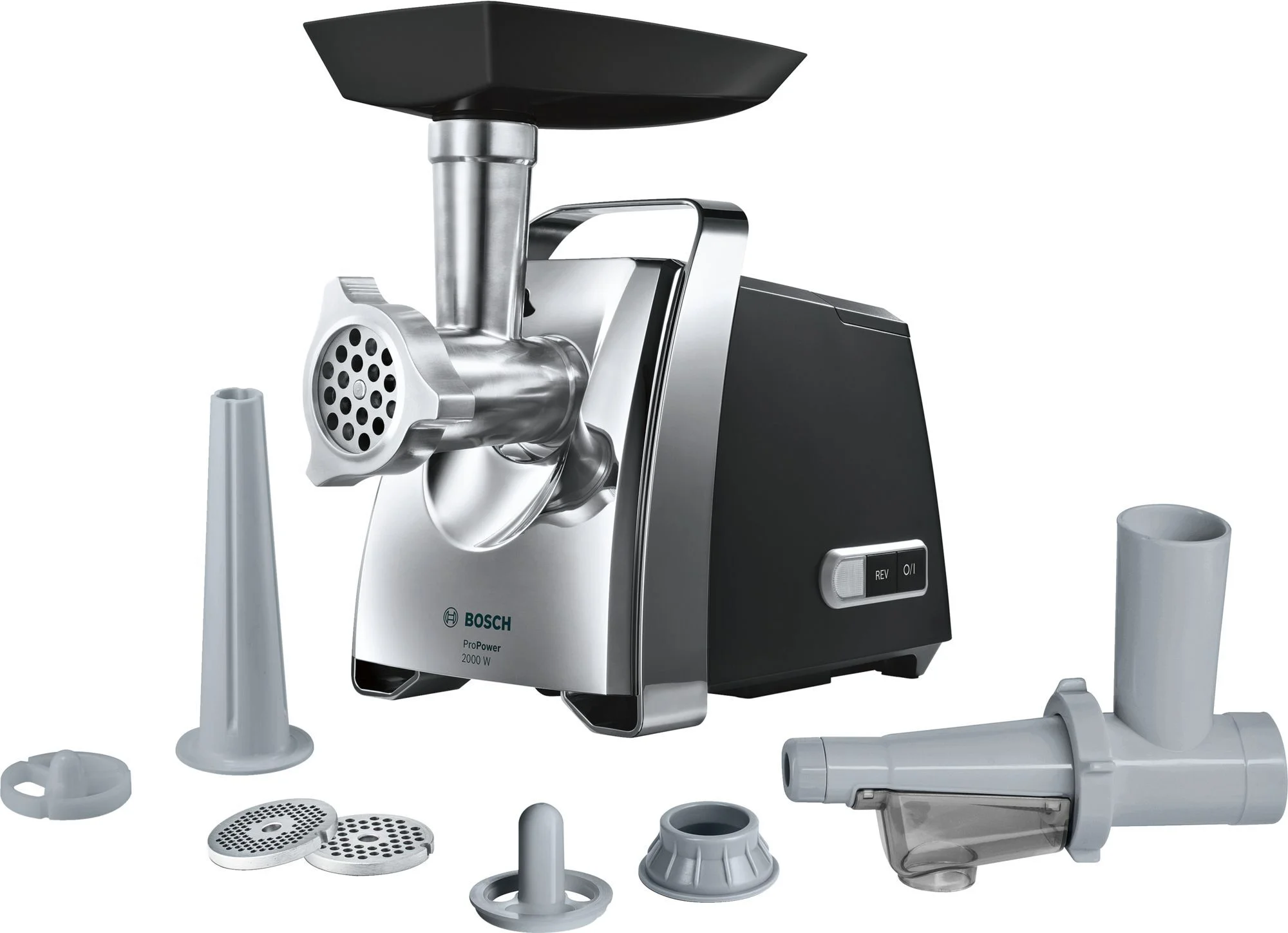 Мясорубка BOSCH MFW68640 (2200Вт, 8 насадок, 3 диска, произв.4,3кг/мин)