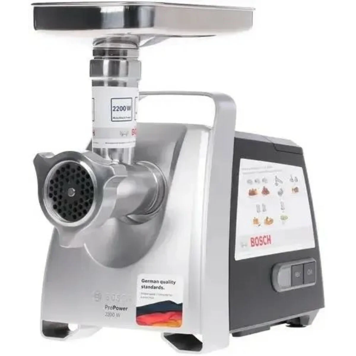 Мясорубка BOSCH MFW68640 (2200Вт, 8 насадок, 3 диска, произв.4,3кг/мин)