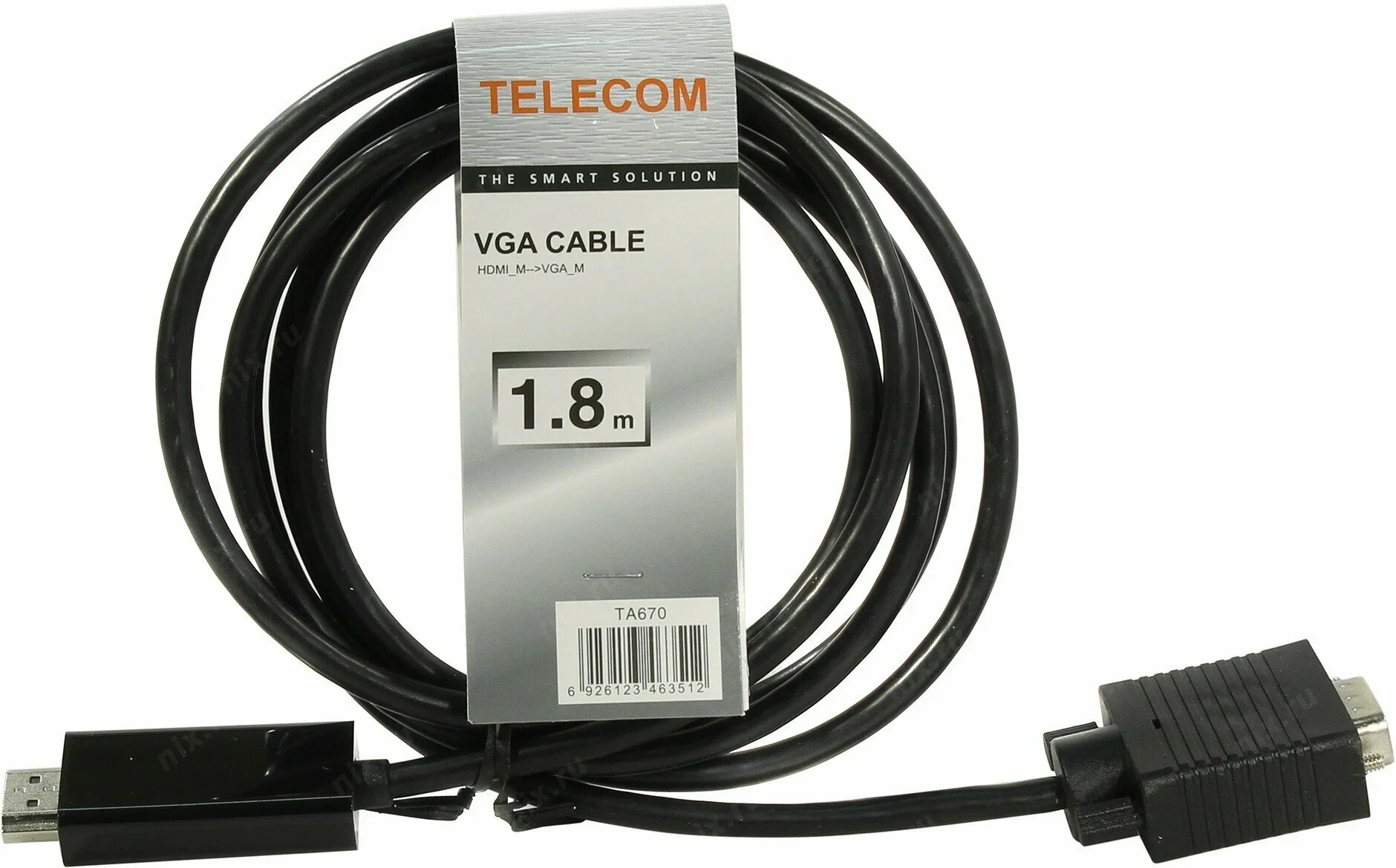 Кабель-переходник HDMI --> VGA_M/M 1,8м Telecom <TA670-1.8M>
