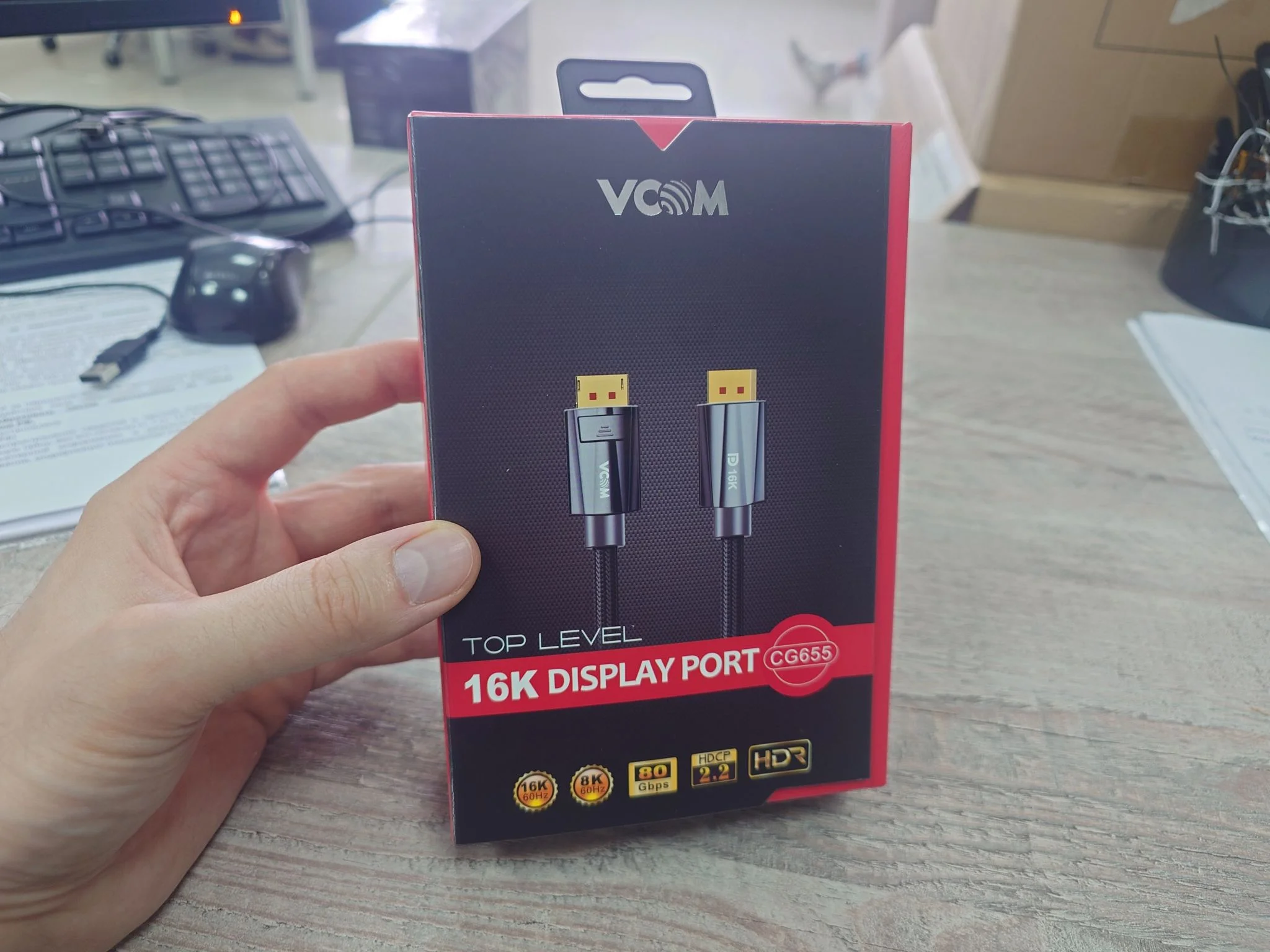 Кабель соединительный DISPLAY PORT v2.1 80GBps, 8K@60Hz, 2m,медь, VCOM <CG655-2.0>