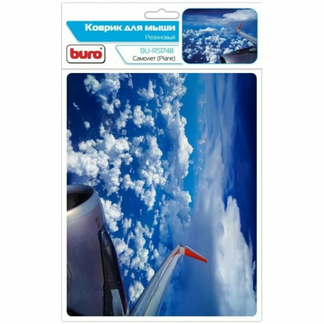 Коврик для мыши Buro BU-R51748 рисунок/самолет