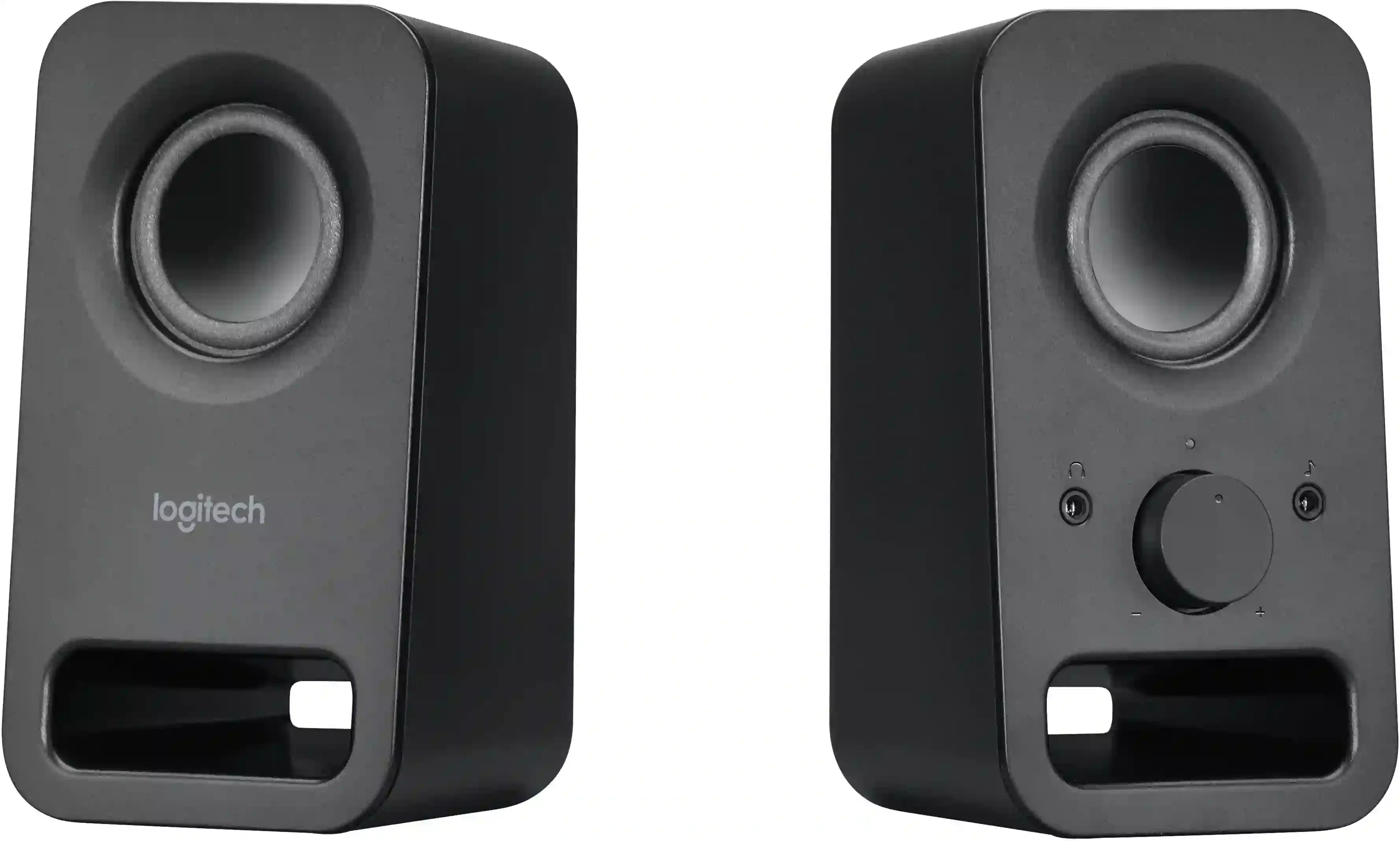 Logitech Акустическая 2.0 система Z150, 3 Вт, разъем для наушников, стерео-вход AUX INPUT, чёрный.
