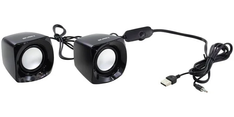 SVEN 120, чёрный, USB, акустическая система 2.0, мощность 2x2,5 Вт(RMS)