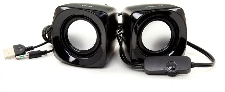SVEN 120, чёрный, USB, акустическая система 2.0, мощность 2x2,5 Вт(RMS)