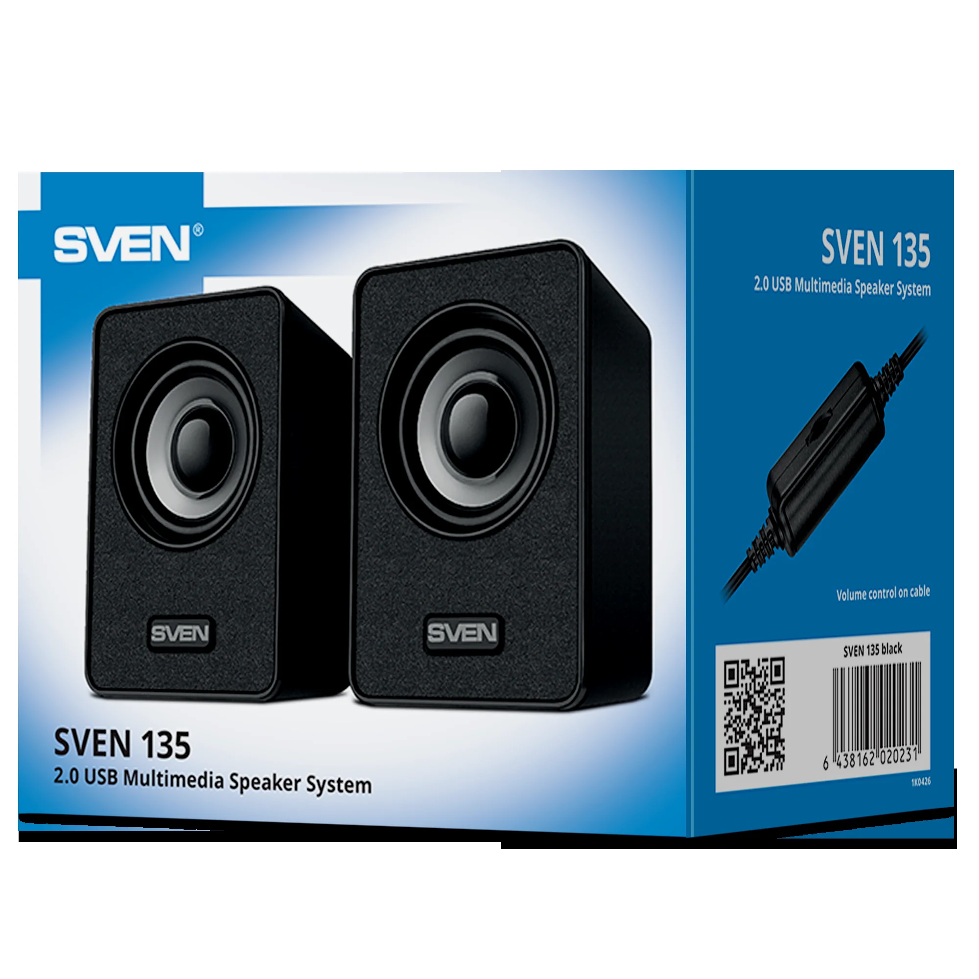 SVEN 135, чёрный, USB, акустическая система 2.0, мощность 2x3 Вт(RMS)