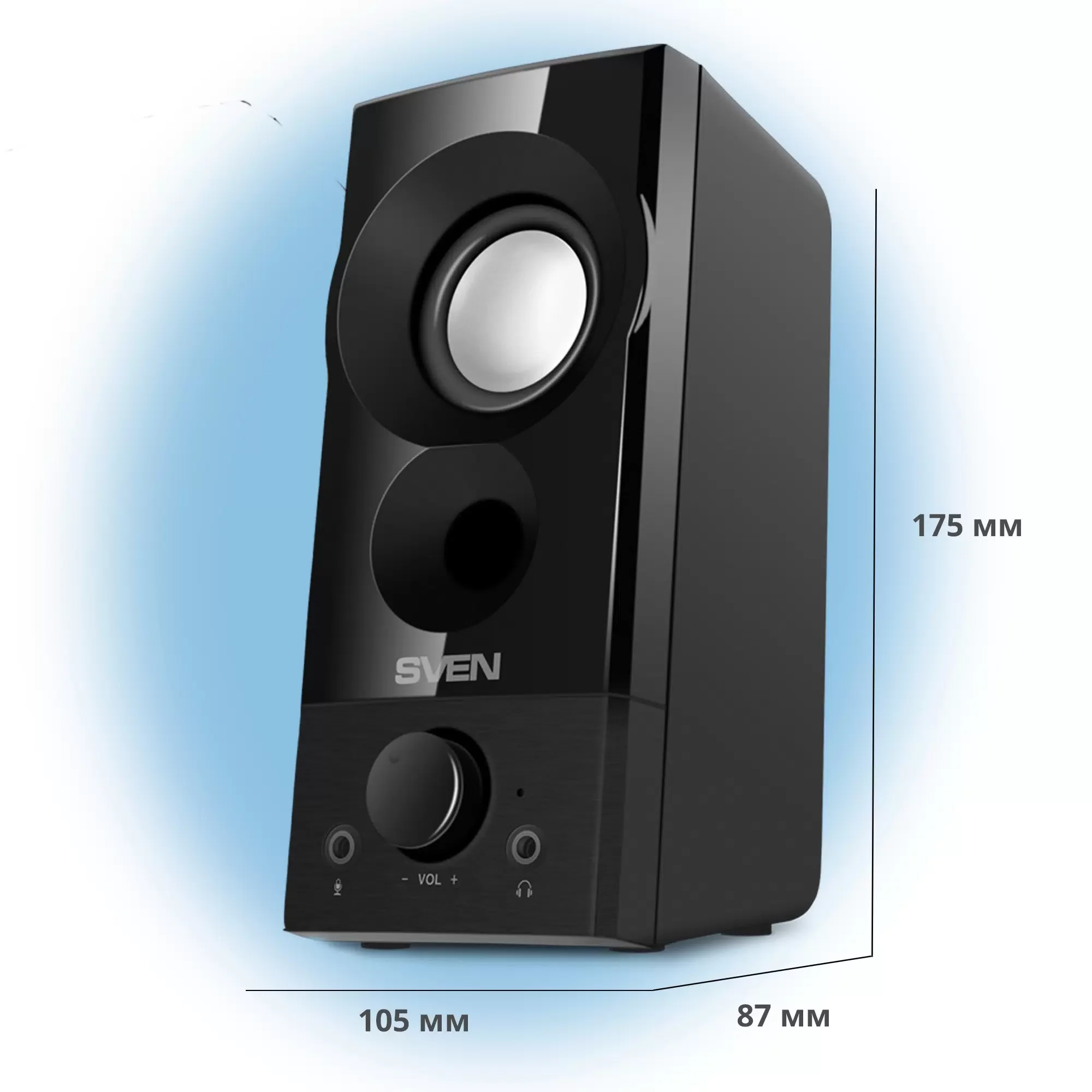 SVEN 357, чёрный, USB, акустическая система 2.0, мощность 2x3 Вт(RMS)