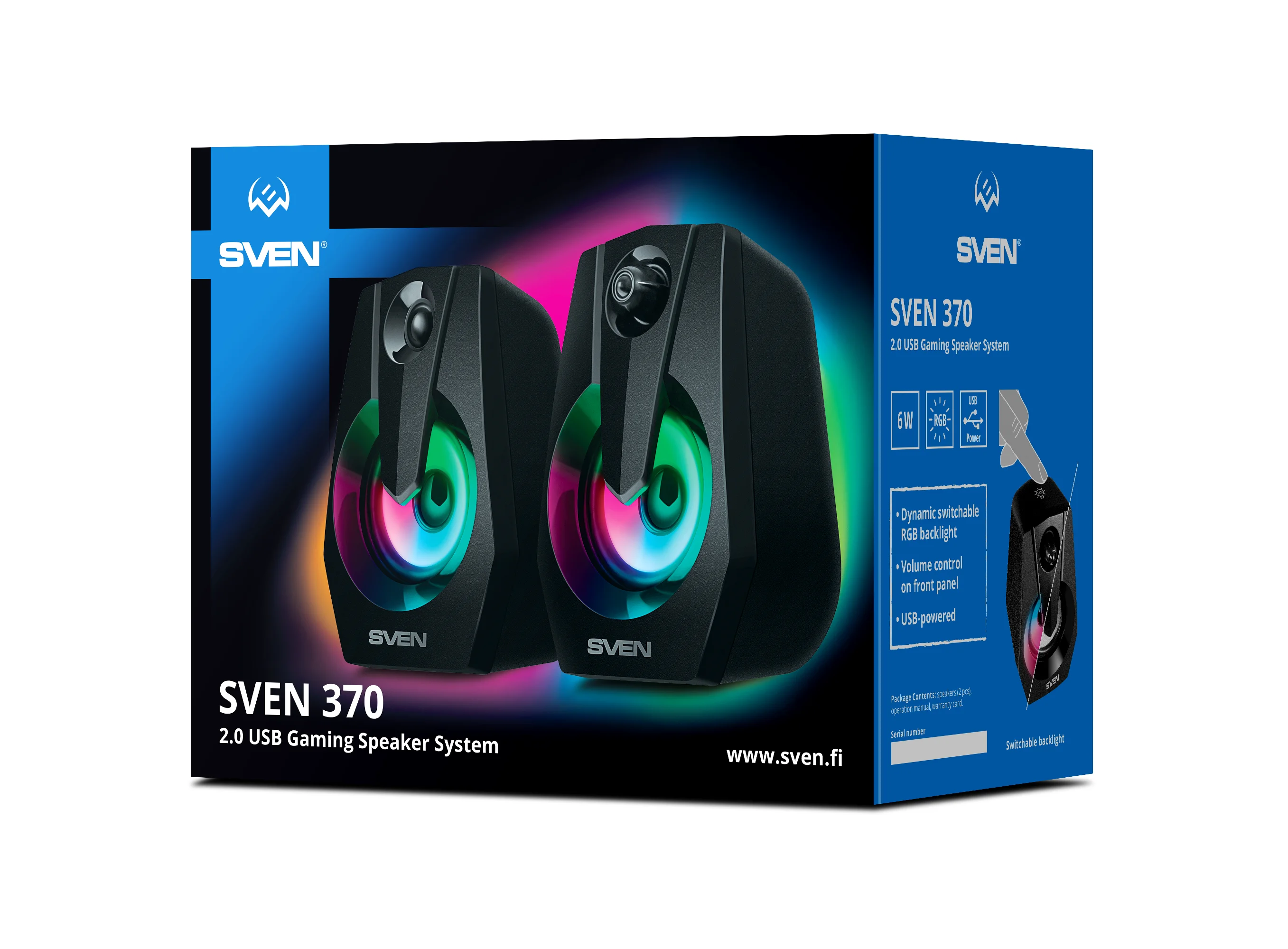 SVEN 370, черный (6 Вт, питание USB, подсветка)