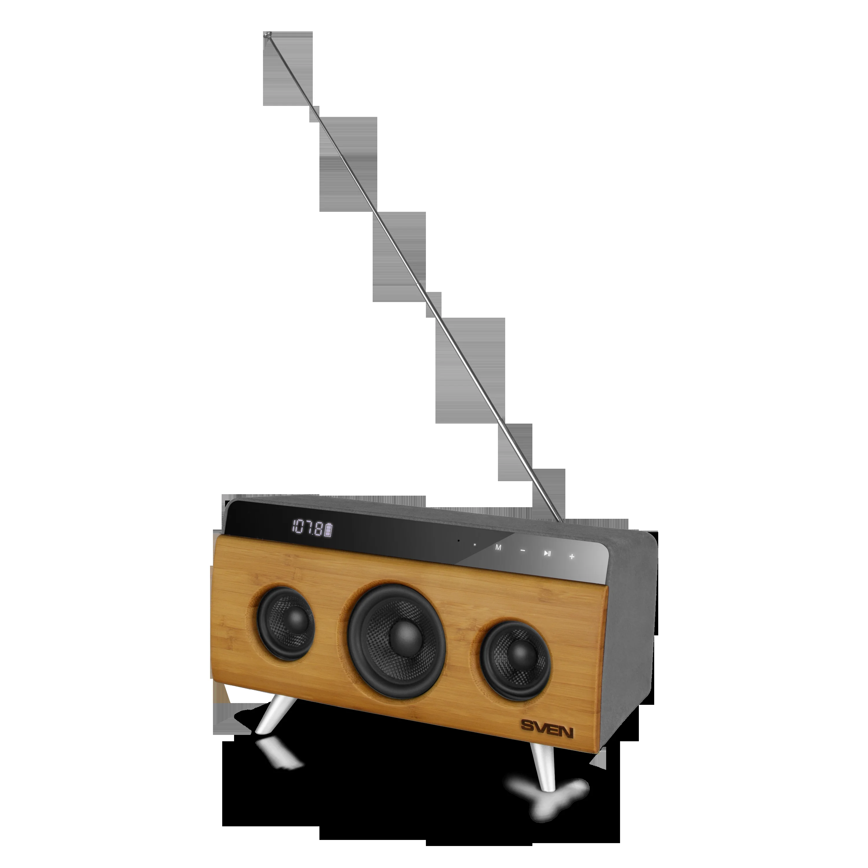 SVEN HA-930, бамбук (30 Вт, Bluetooth, FM, USB, LED-дисплей, 2200мА*ч)