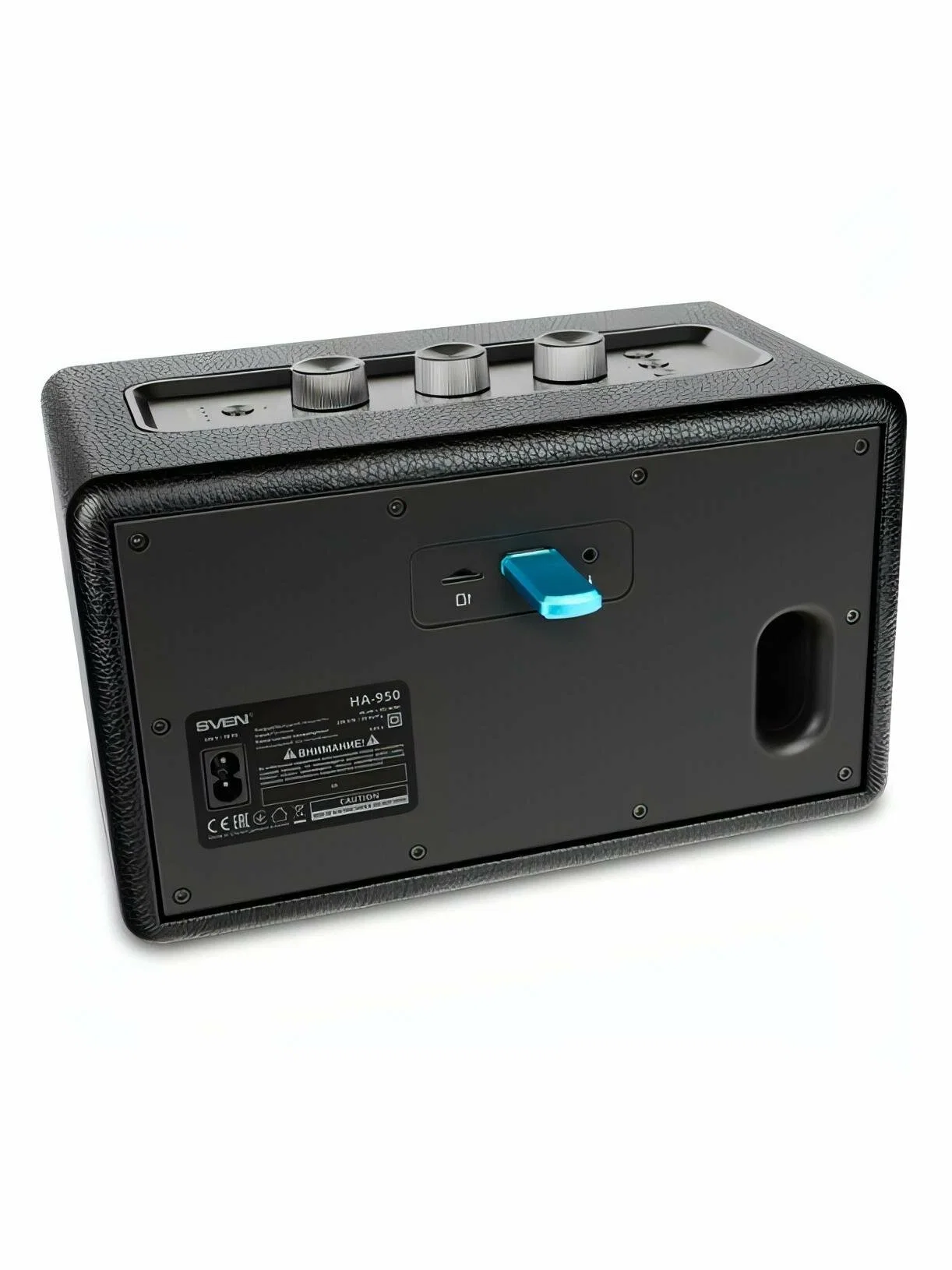 SVEN HA-950, черный, МДФ, эко-кожа (60 Вт, Bluetooth, USB, Micro SD, пульт)