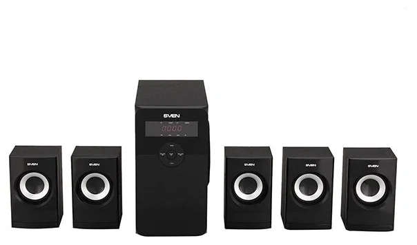 SVEN HT-201, черный (80 Вт, Bluetooth, пульт, дисплей, FM, USB, SD)