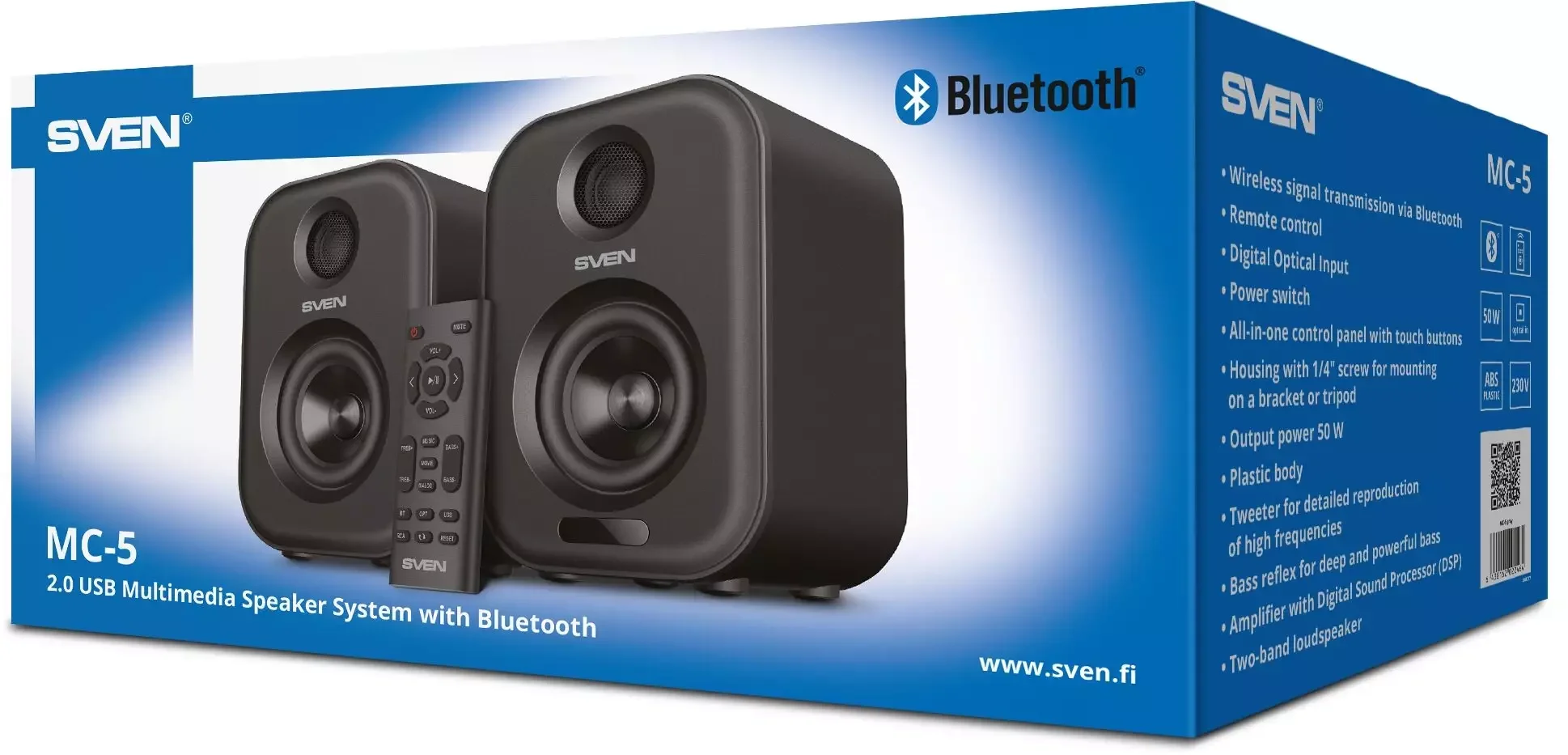 SVEN MC-5, серый (50 Вт, Bluetooth, RCA, OPT, USB, microSD, пульт)