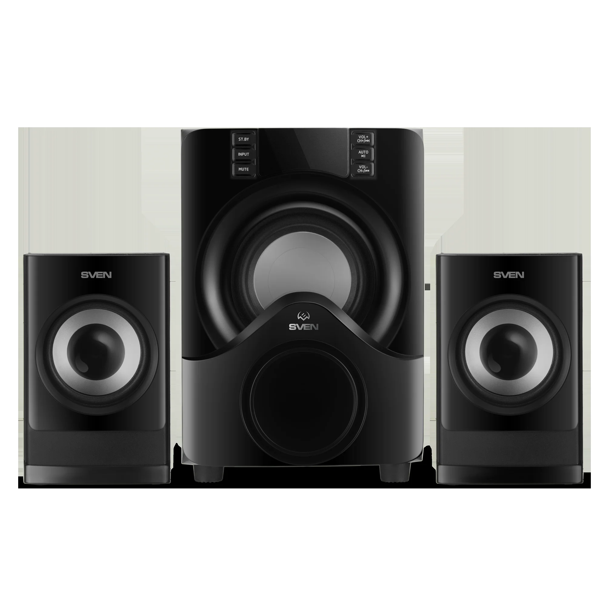 SVEN MS -312, черный (40 Вт, Bluetooth, подсветка, пульт, дисплей, FM, USB)