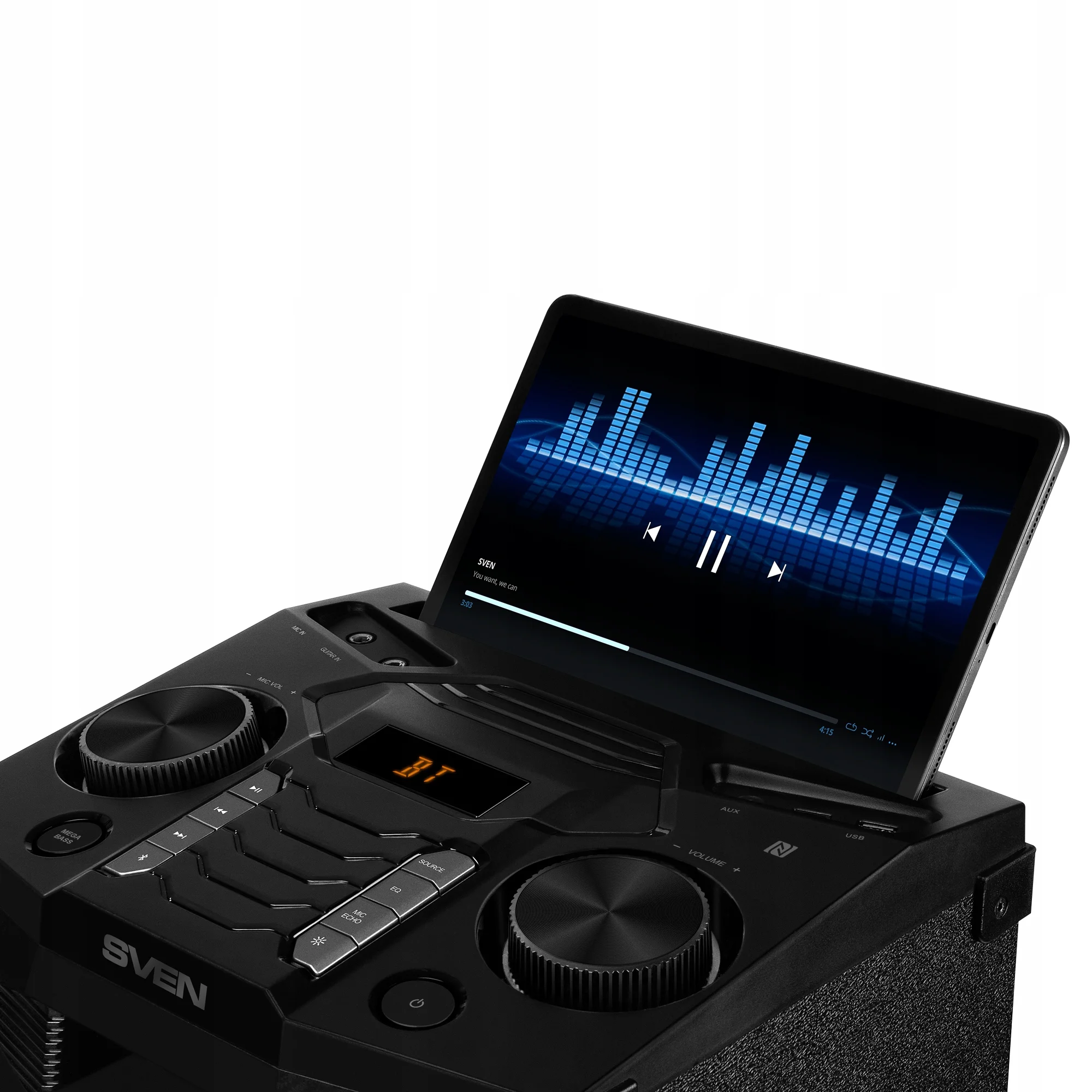 SVEN PS-1500, черный (500 Вт, Bluetooth, FM, USB, LED-дисплей, ~230В)