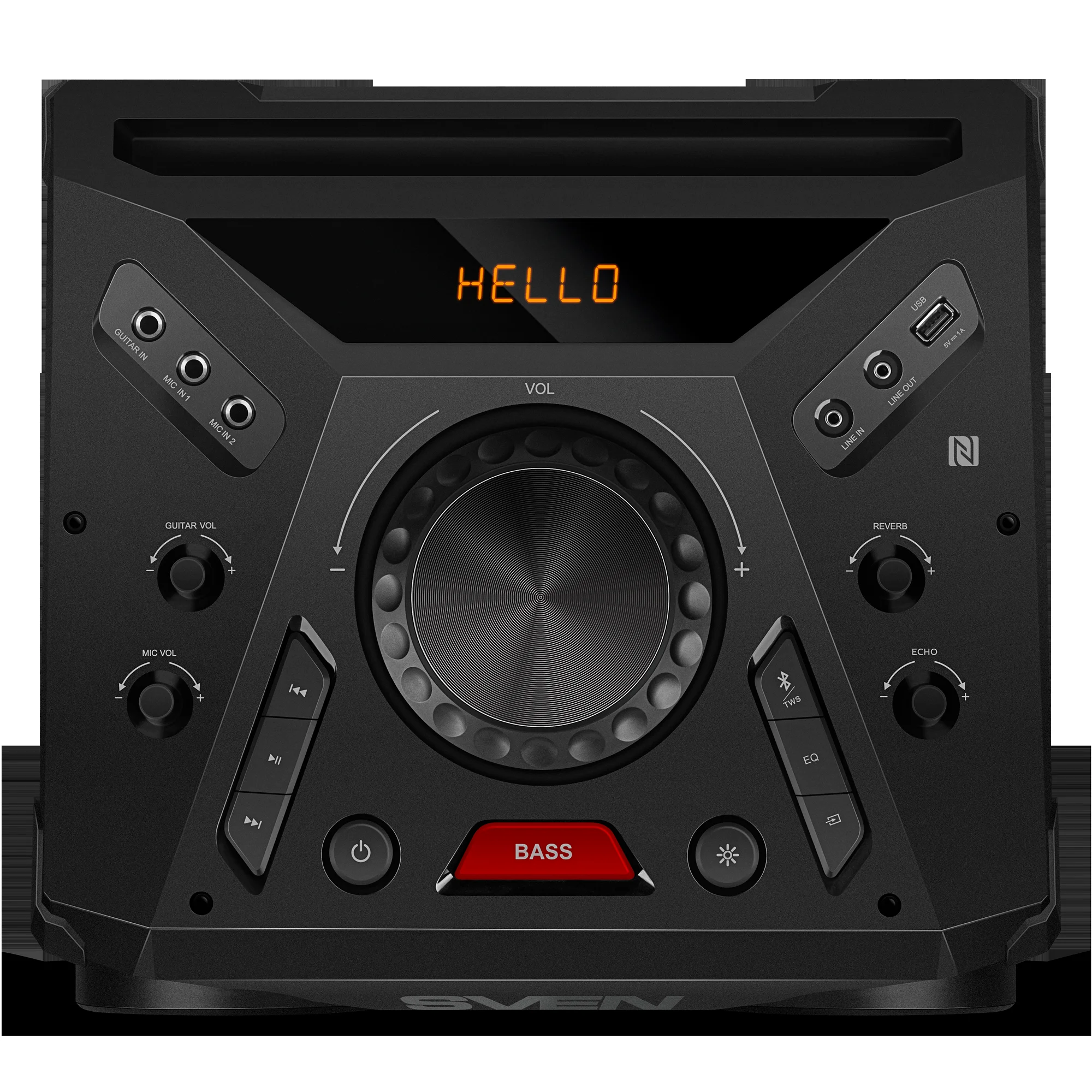 SVEN PS-1900, черный (1000 Вт, TWS, Bluetooth, FM, USB, LED-дисплей, ~230В)  1