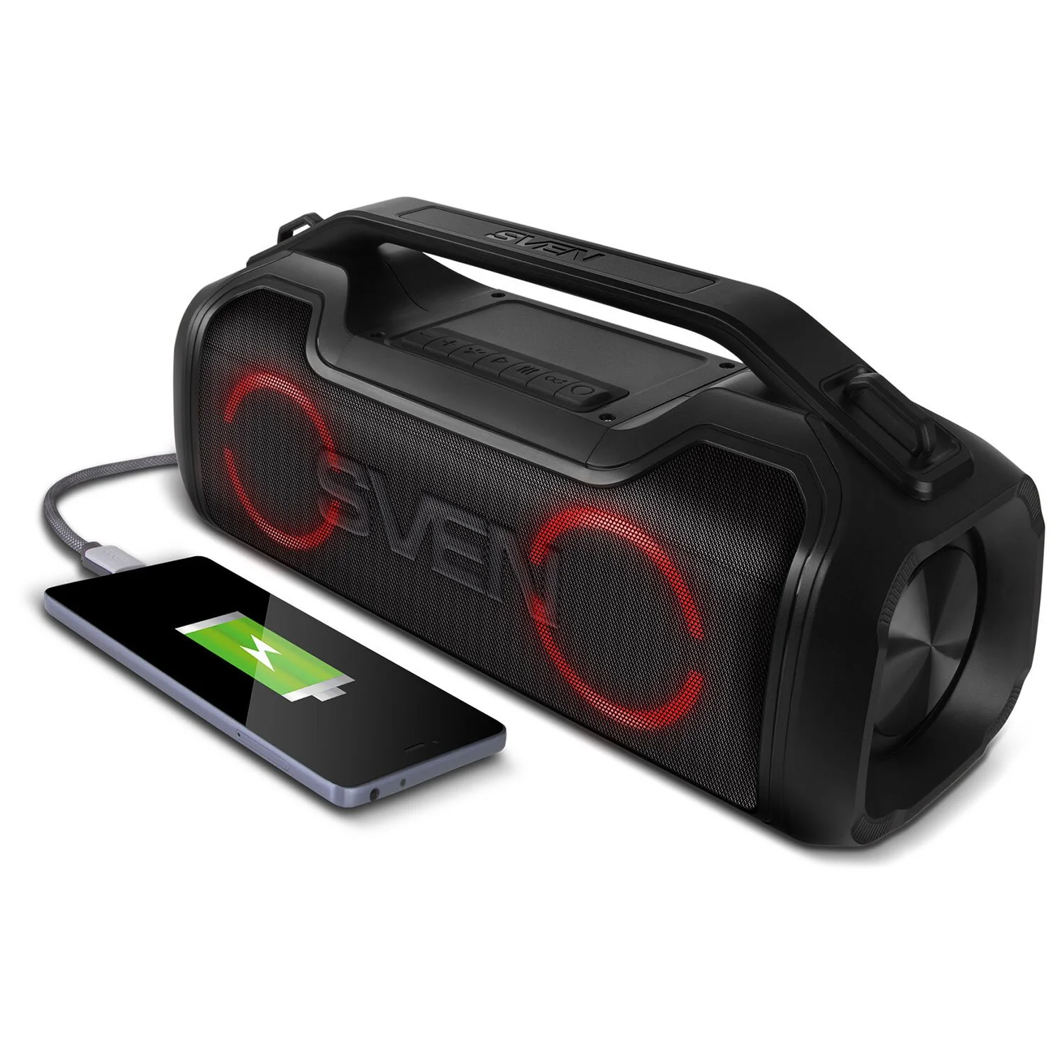 SVEN PS-390, черный (50 Вт, Waterproof (IPx5), TWS, Bluetooth, microSD, 3600мА*ч)