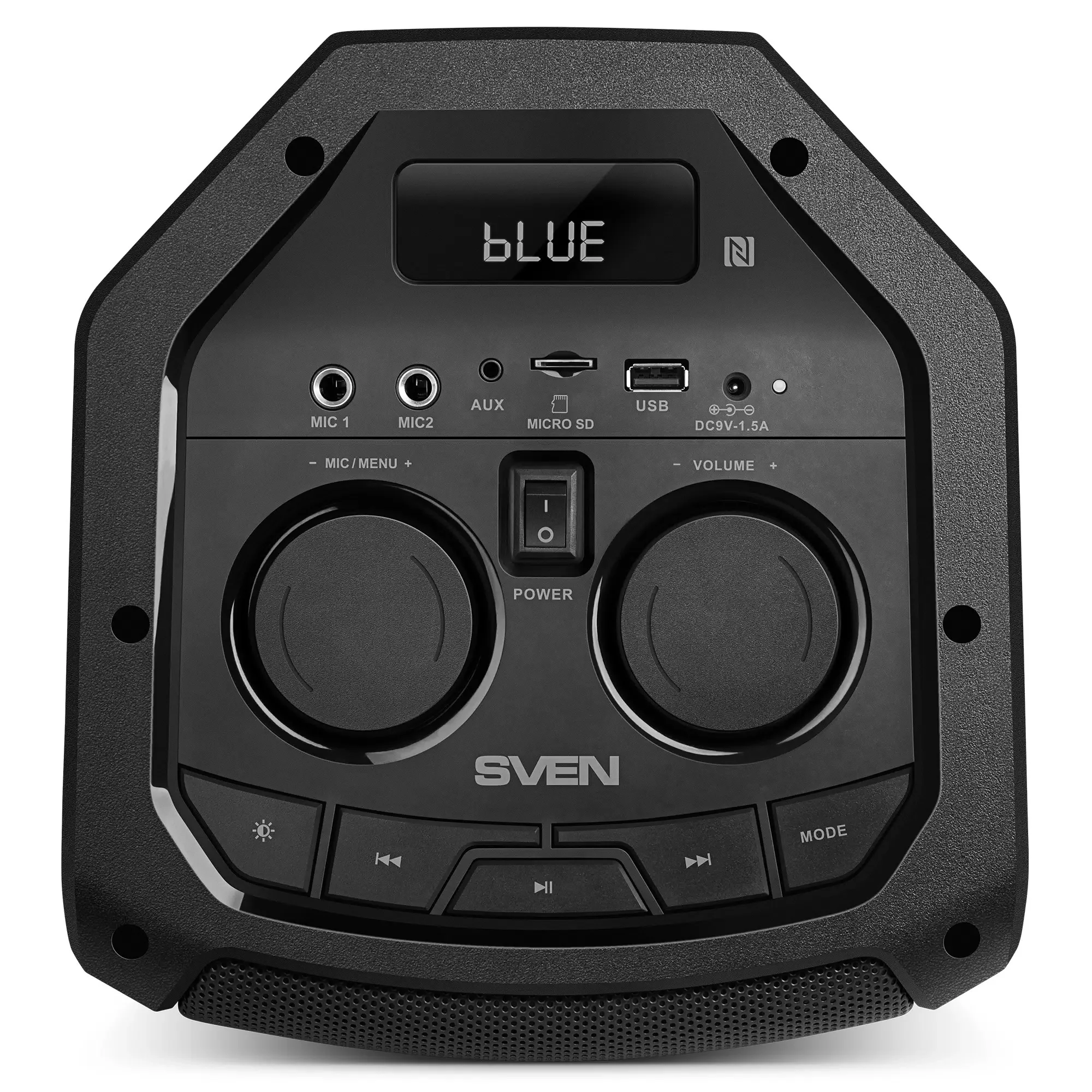 SVEN PS-710, черный (100 Вт, TWS, Bluetooth, FM, USB, microSD, LED-дисплей, 4400мА*ч)