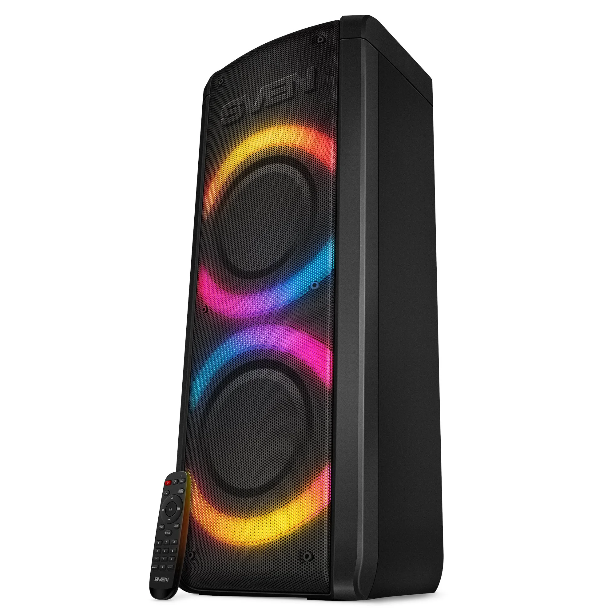 SVEN PS-710, черный (100 Вт, TWS, Bluetooth, FM, USB, microSD, LED-дисплей, 4400мА*ч)