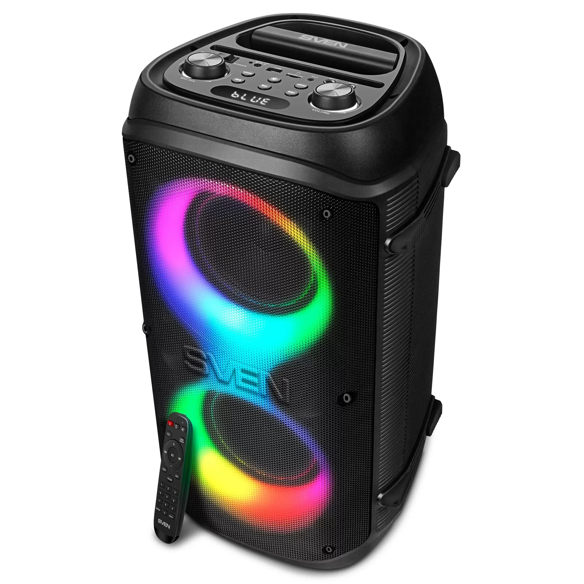 SVEN PS-800, черный (100 Вт, TWS, Bluetooth, FM, USB, microSD, LED-дисплей, 4400мА*ч)