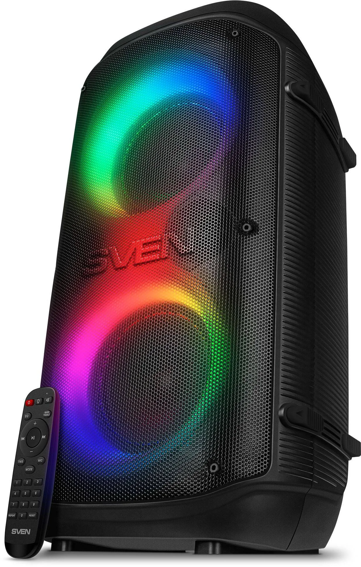 SVEN PS-800, черный (100 Вт, TWS, Bluetooth, FM, USB, microSD, LED-дисплей, 4400мА*ч)