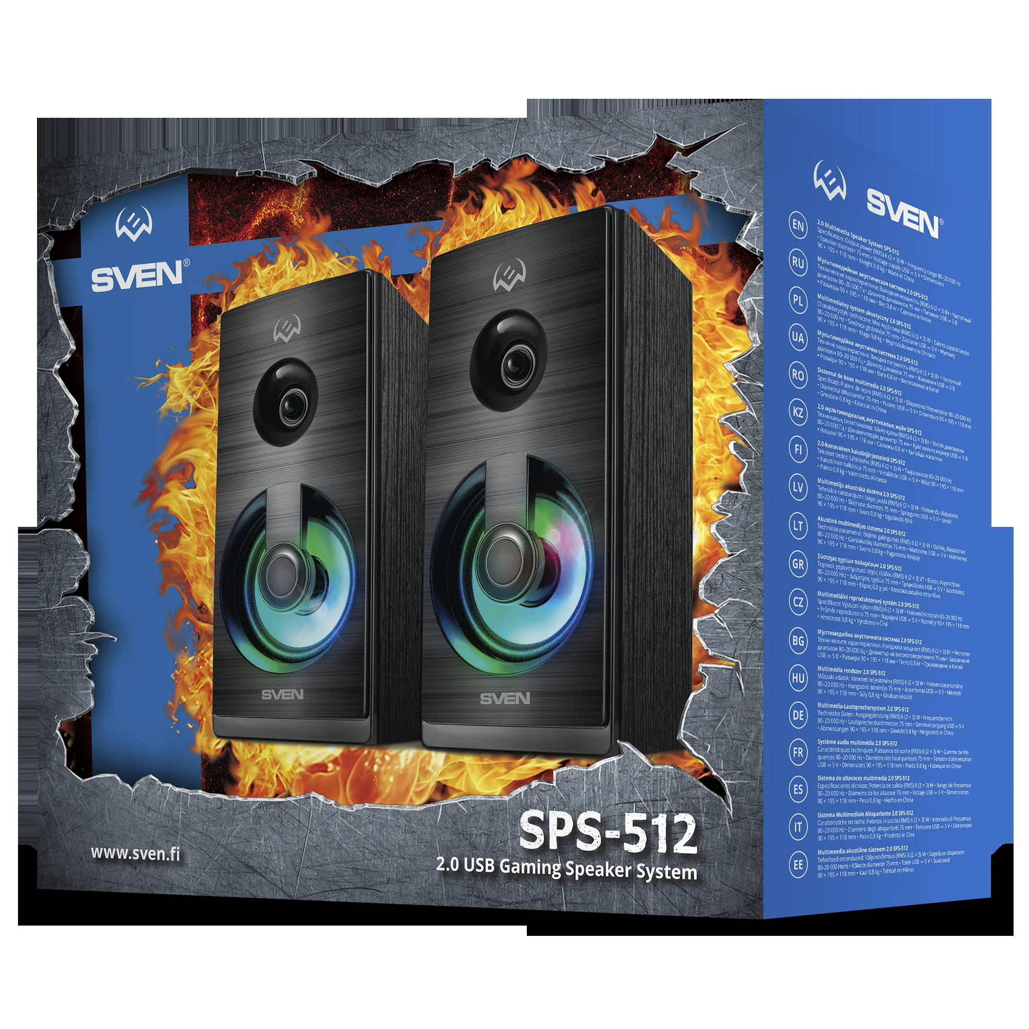 SVEN SPS-512, черный (6 Вт, питание USB, подсветка)