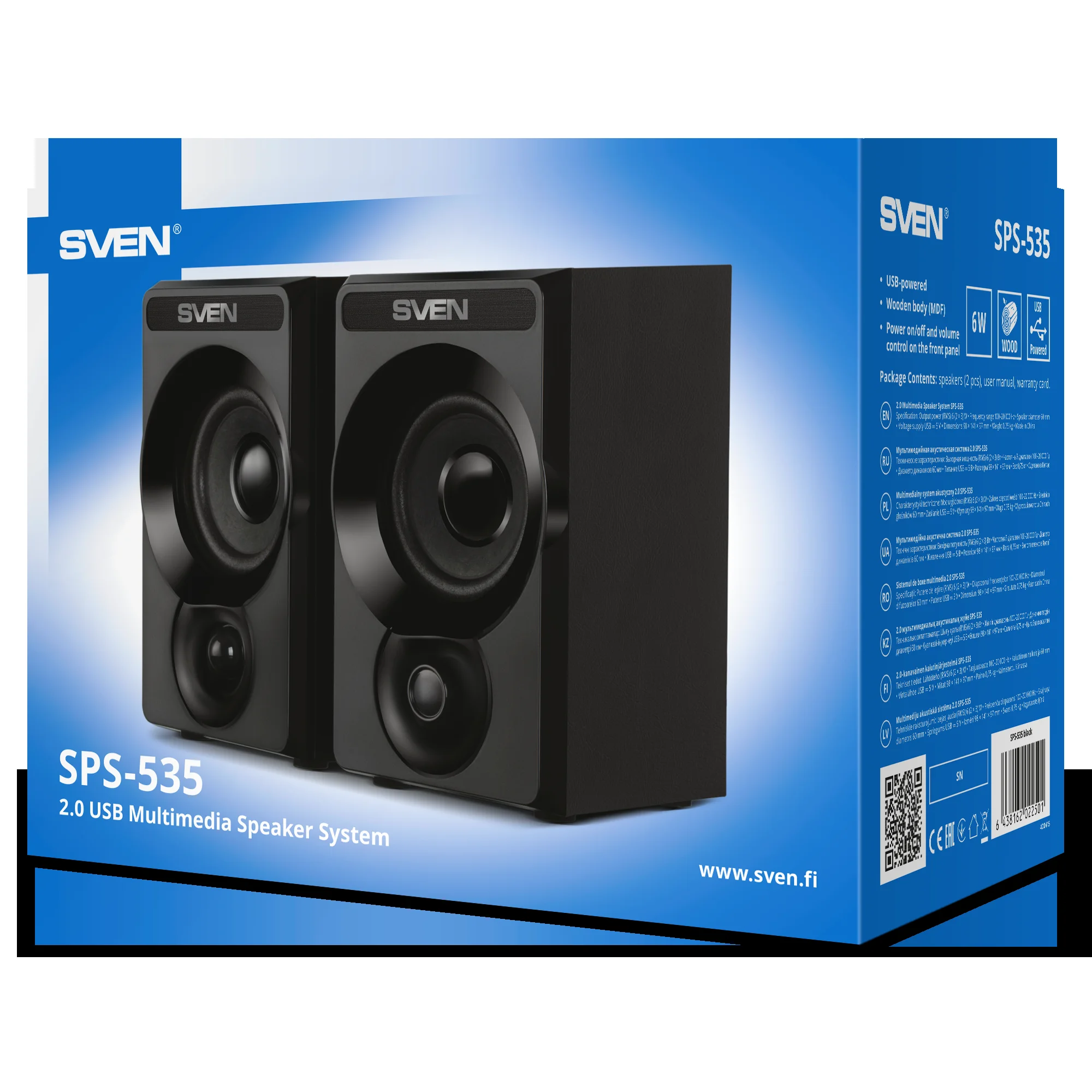 SVEN SPS-535, черный (6 Вт, питание USB)
