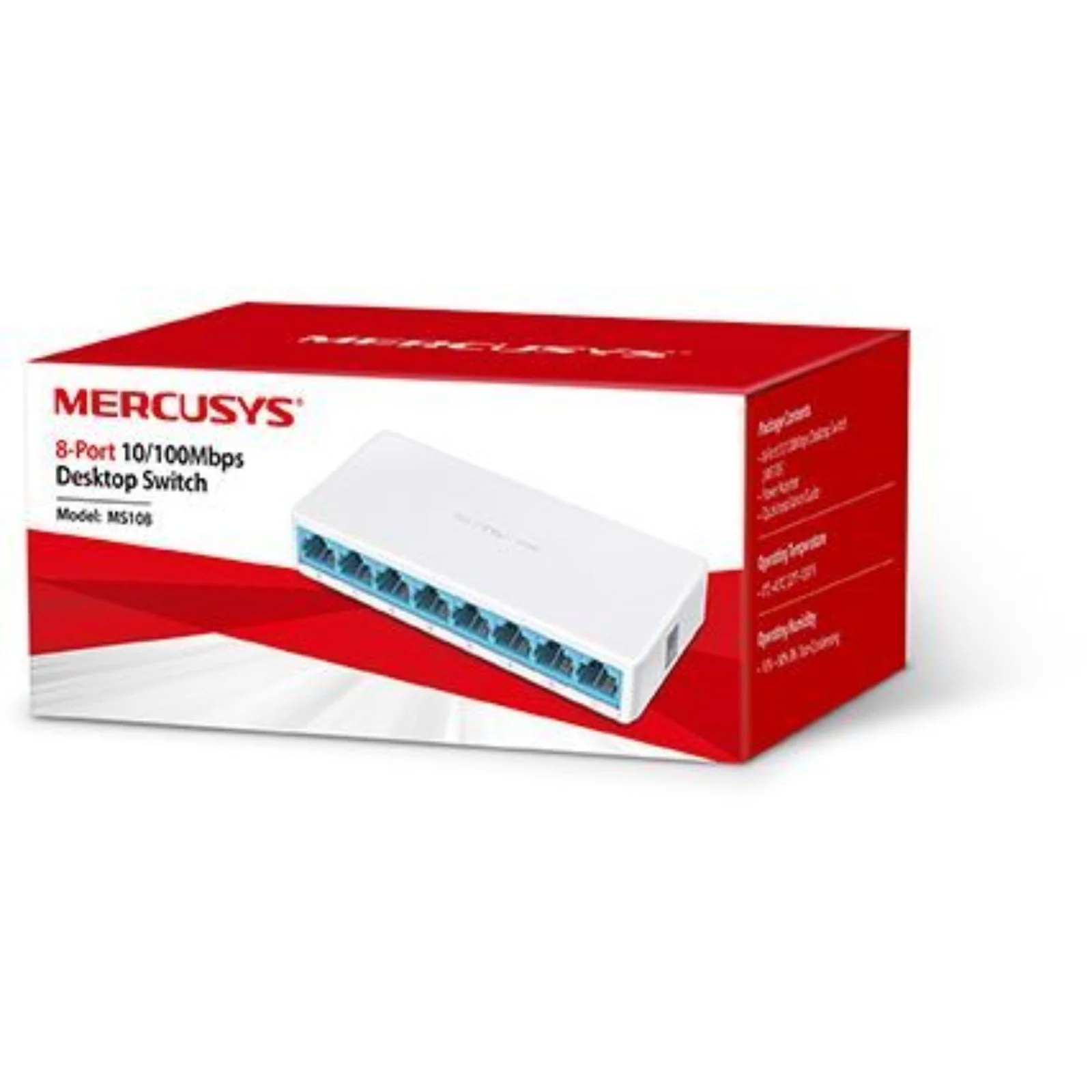 Коммутатор Mercusys MS108, 8 портов Ethernet 100 Мбит/с