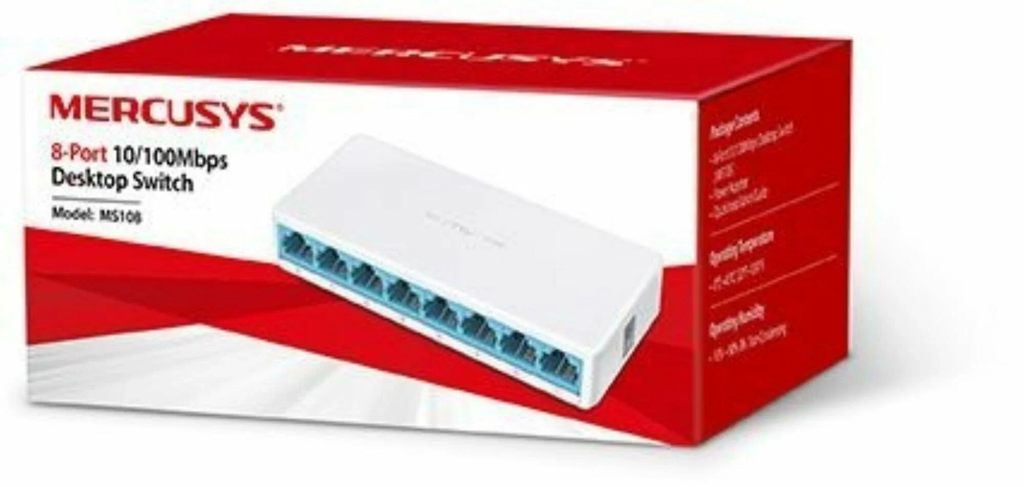 Коммутатор Mercusys MS108, 8 портов Ethernet 100 Мбит/с