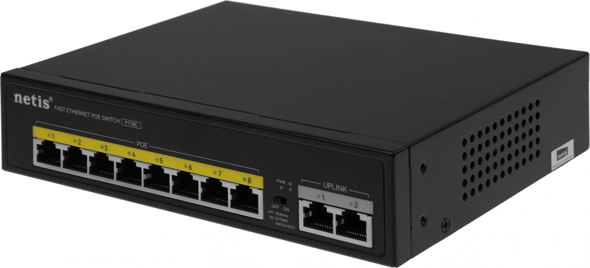 Коммутатор Netis P110C 10-портовый PoE+ коммутатор Fast Ethernet/8*PoE+ 2 порта 802.3af/802.3at