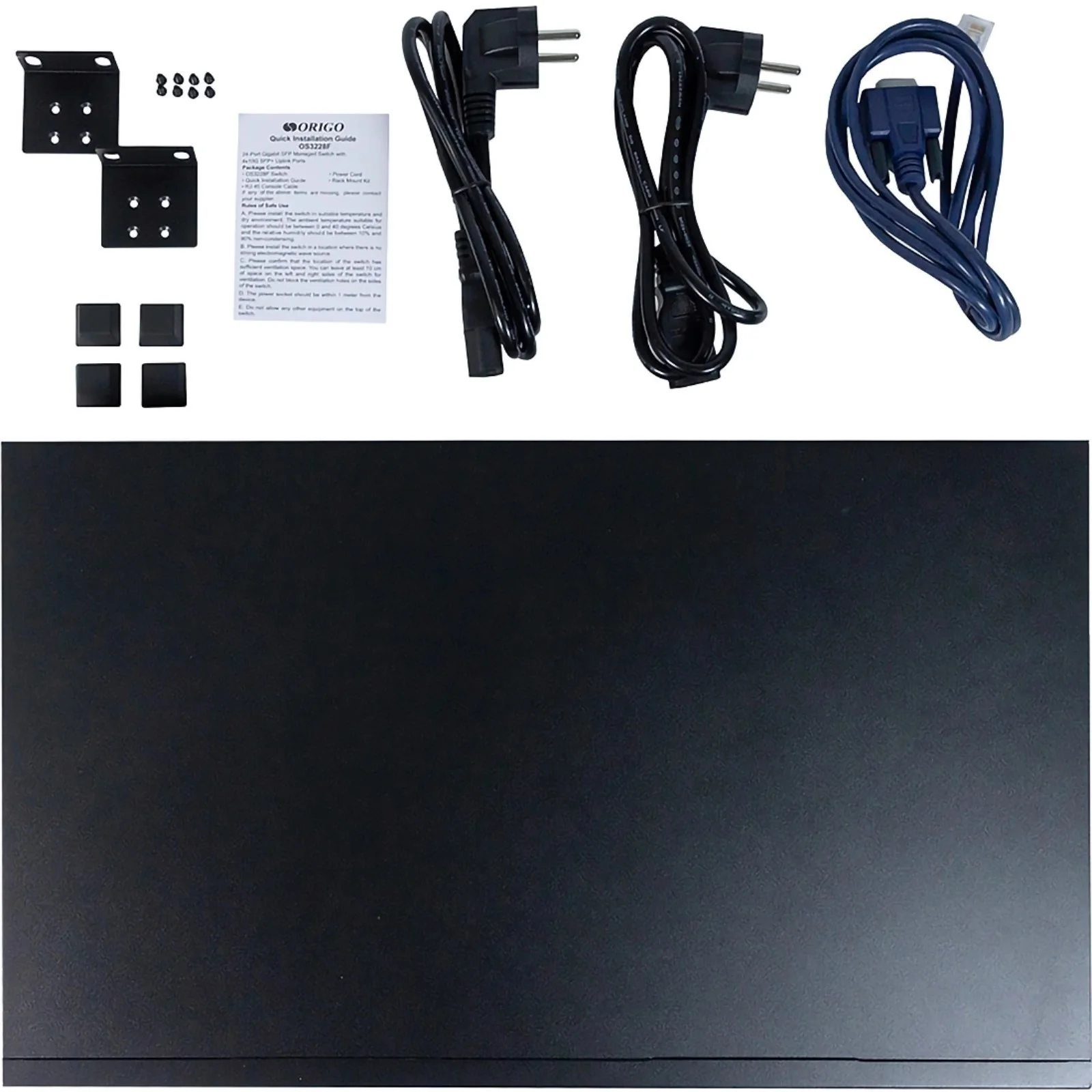 Коммутатор ORIGO Managed L3 Switch 24x1000Base-X SFP, 4x10Gbase-X SFP+, RJ45 Console, 19" w/brackets
