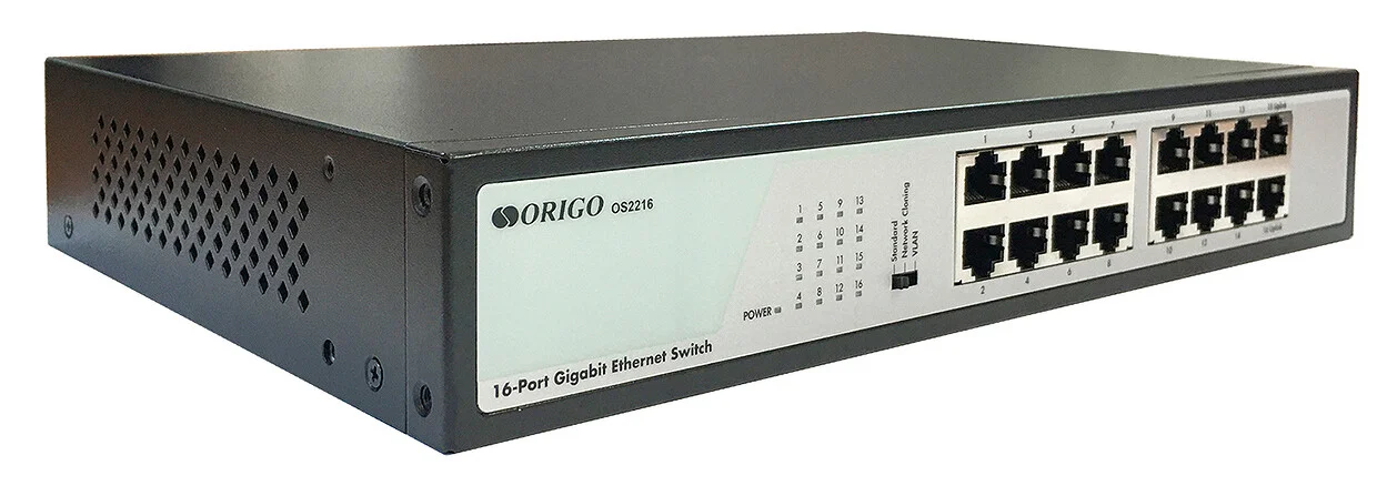 Коммутатор ORIGO Unmanaged Switch, 16x1000Base-T, 19 Rackmount Kit