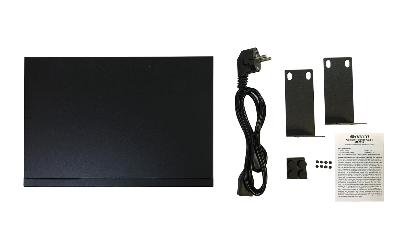 Коммутатор ORIGO Unmanaged Switch, 16x1000Base-T, 19 Rackmount Kit