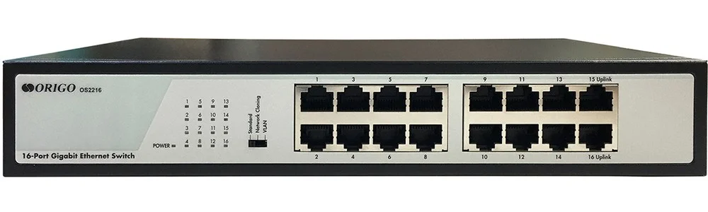 Коммутатор ORIGO Unmanaged Switch, 16x1000Base-T, 19 Rackmount Kit