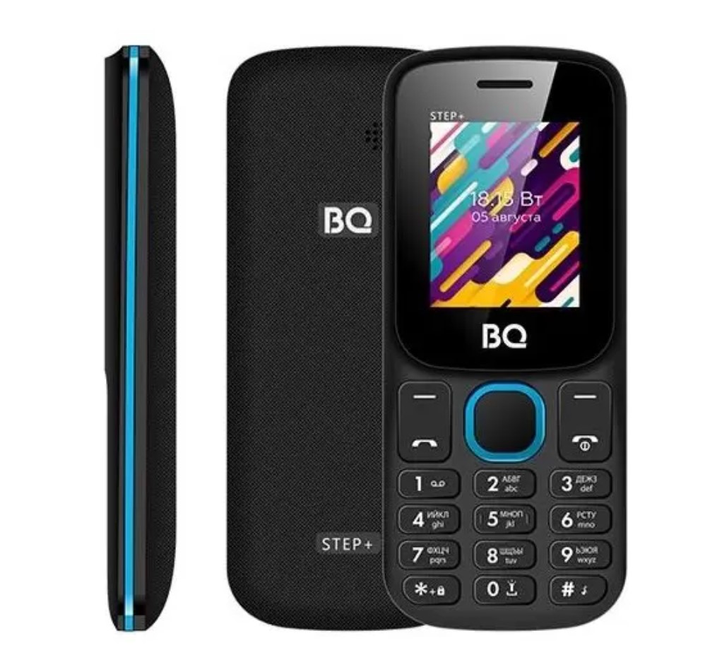 Мобильный телефон BQ 1848 Step+ Black+Blue (SIM- карт 2 шт, 600 мА-ч, microSD)