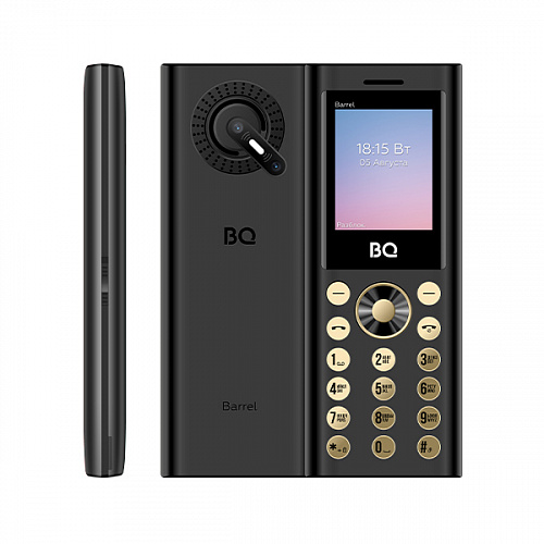 Мобильный телефон BQ 1858 Barrel Black+Gold ( 3 Sim, 0,08Мп, 800мАч, 1,77", Type-S)