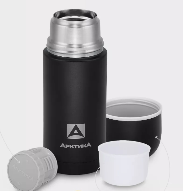 АРКТИКА Термос бытовой, вакуумный, питьевой тм "Арктика", 500 мл, арт. 105-500 черный текстурный
