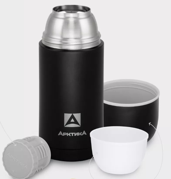 АРКТИКА Термос бытовой, вакуумный, питьевой тм "Арктика", 750 мл, арт. 105-750 черный текстурный