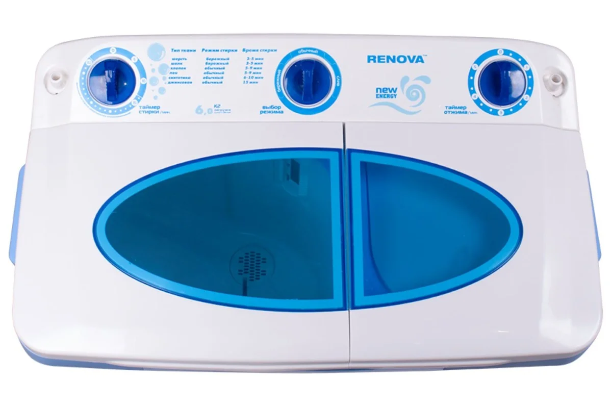 Стиральная машина полуавтомат Renova WS-60PET (6 кг, 4,5 кг отжим, насос)