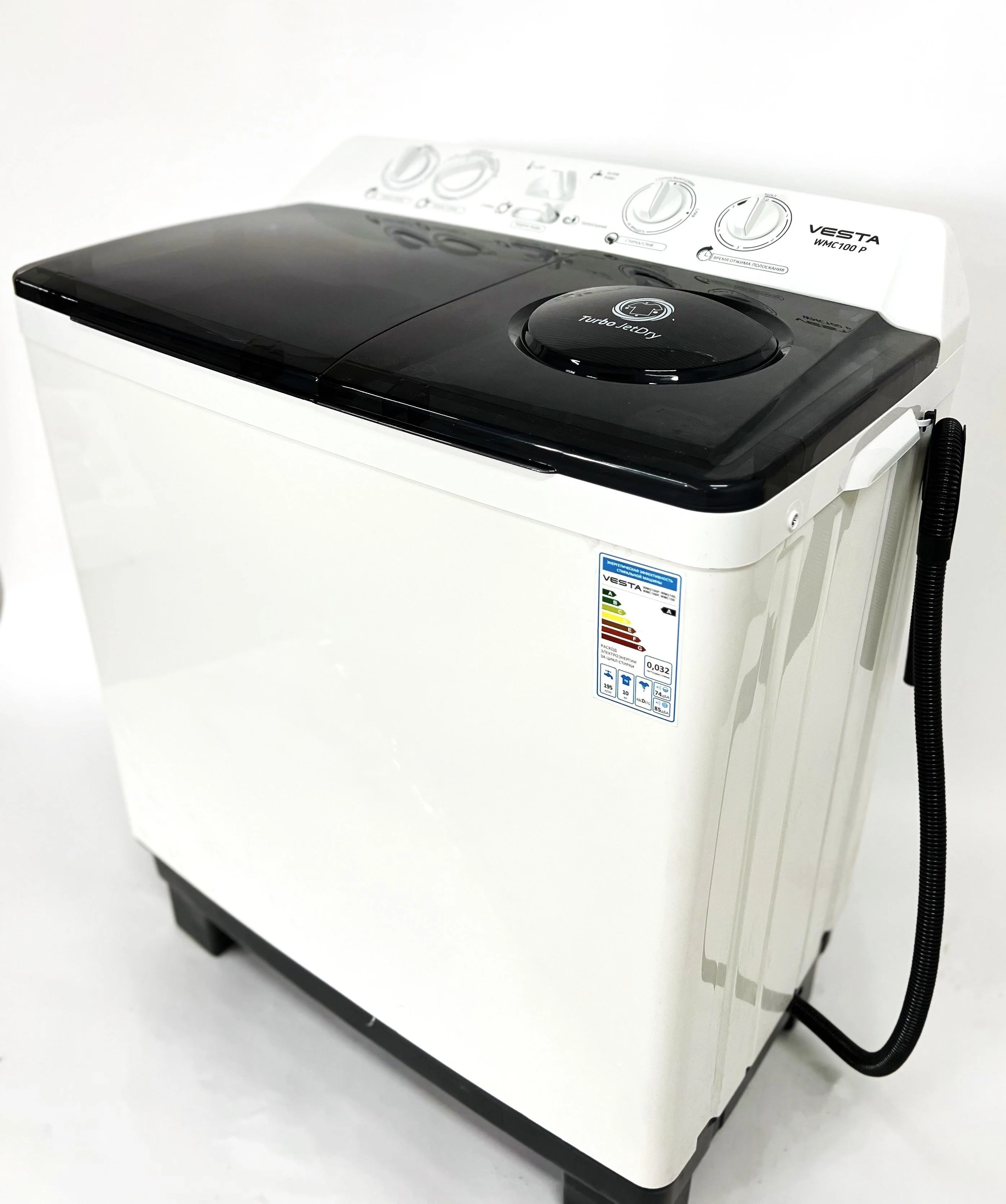 Стиральная машина полуавтомат VESTA WMC100P 10 кг Серый 50,7х84,5х96,5 см.
